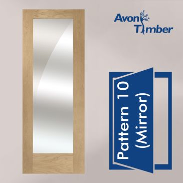Oak Internal Door: Type Pattern 10 with Mirror