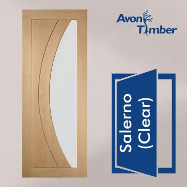  Oak Internal Door: Type Salerno with Clear Glass