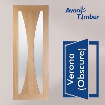 Oak Internal Door: Type Verona with Obscure Glass