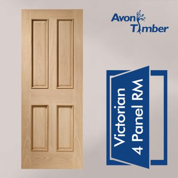Oak Internal Door: Type Victorian 4 Panel Raised Mouldings