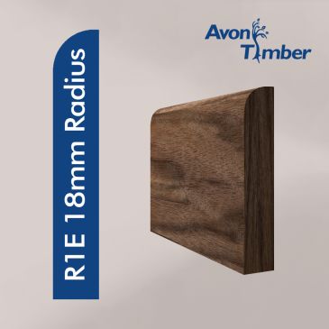 Solid American Black Walnut Pencil Round (18mm Radius) Skirting (Per Metre)