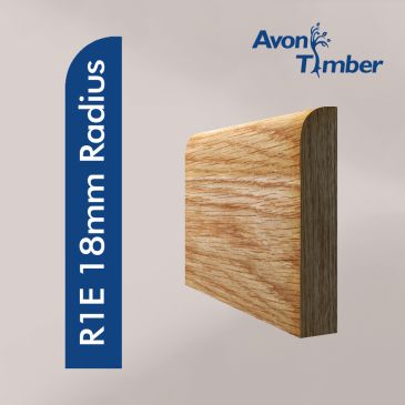 Pencil Round (18mm Radius) Profile Solid Oak Skirting Board (Per Metre)