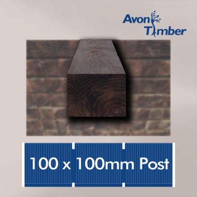 100x100mm Sawn Post Brown Treated