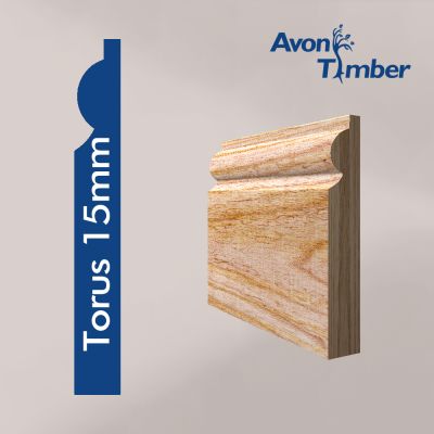 Solid American White Ash 15mm Torus Skirting (Per Metre)