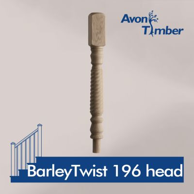 Benchmark Barley Twist Oak Newel Turning 196mm Head