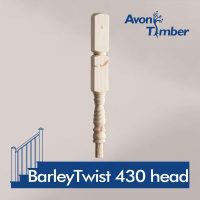 Benchmark Barley Twist Pine Newel Turning 430mm Head