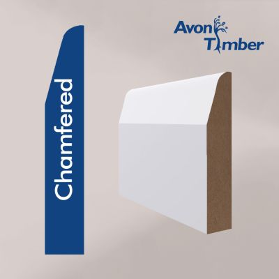 Chamfered & Round MDF Skirting Board (White Primed)