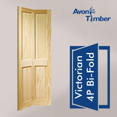 Clear Pine Internal Bi-Fold Door: Type Victorian 4 Panel
