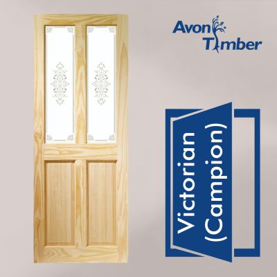 Clear Pine Internal Door: Type Victorian with Campion Glass