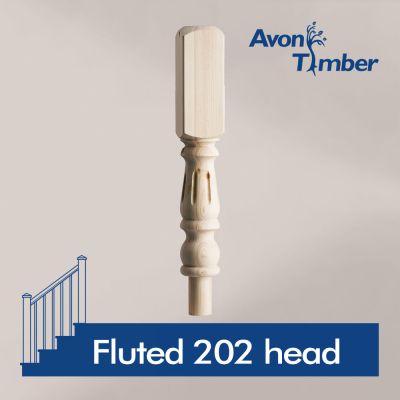 Benchmark Fluted Pine Newel Turning 202mm Head