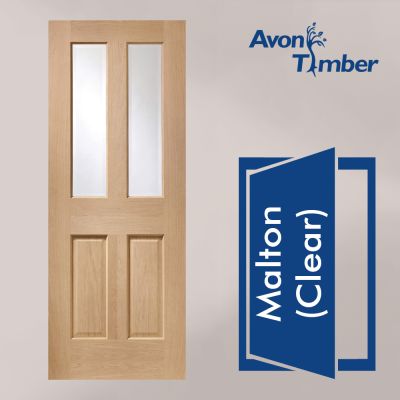 Oak Internal Fire Door: Type Malton with Clear Glass