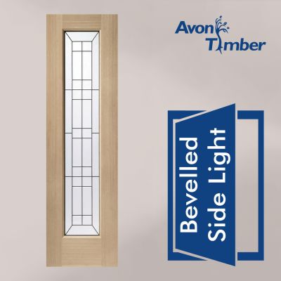 Oak Dowelled Triple Glazed External Door Type Bevelled Side Light