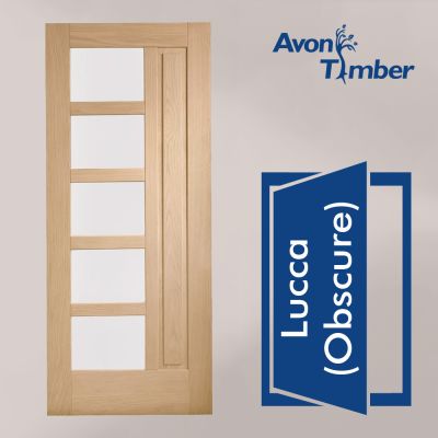 Oak M&T Double Glazed External Door Type Lucca With Obscure Glass