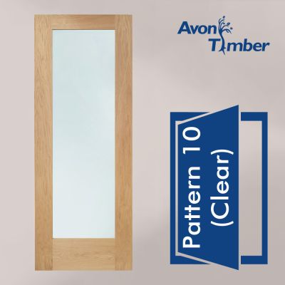 Oak Dowelled Double Glazed External Door Type Pattern 10 With Clear Glass