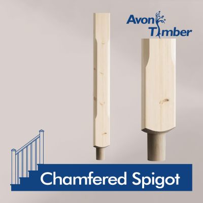 Benchmark Pine Newel Spigot Chamfered (No Cap)