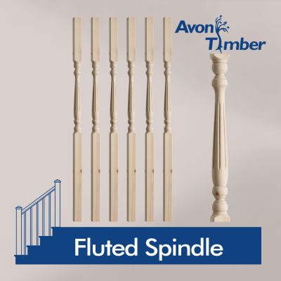 Benchmark Pine Fluted Spindle