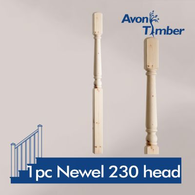 Benchmark Pine Newel One Piece 230mm Head