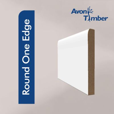 Round One Edge White Primed MDF Architrave Set
