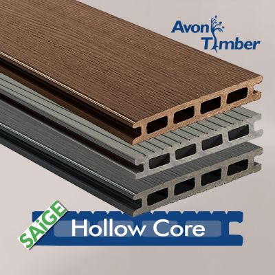 23 x 143 x 3.6m Hollow Core Mid-Groove/Timber Texture Composite Saige Longlife Decking