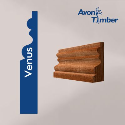 Solid Sapele Venus Architrave (Per Metre)