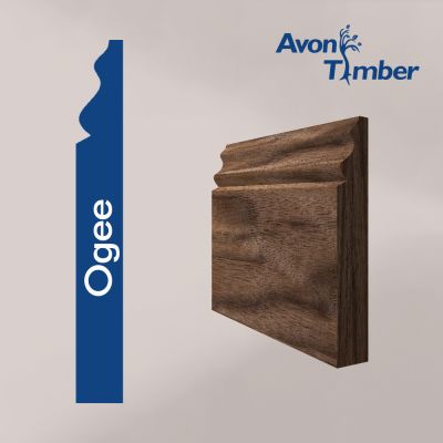 Solid American Black Walnut 15mm Ogee Skirting (Per Metre)