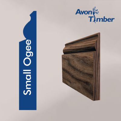 Solid American Black Walnut Small Ogee Skirting (Per Metre)