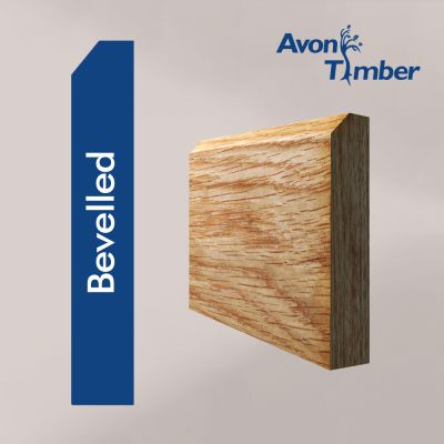 Bevelled Profile Solid Oak Skirting Board (Per Metre)