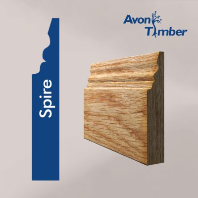 Spire Profile Solid Oak Skirting Board (Per Metre)