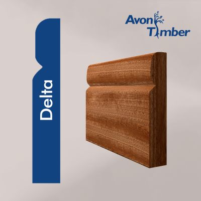 Solid Sapele Delta Skirting (Per Metre)