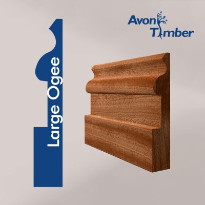 Solid Sapele Large Ogee Skirting (Per Metre)