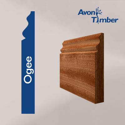 Solid Sapele 15mm Ogee Skirting (Per Metre)