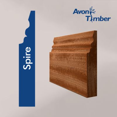 Solid Sapele Spire Skirting (Per Metre)