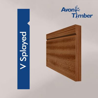 Solid Sapele V Splayed Skirting (Per Metre)