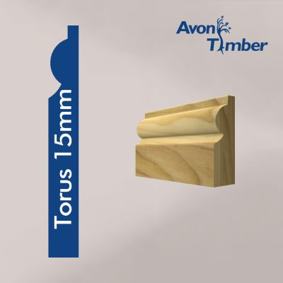 Solid Tulipwood 15mm Torus Architrave (Per Metre)