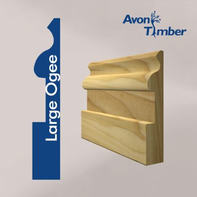 Solid Tulipwood Large Ogee Skirting (Per Metre)