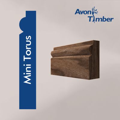 Solid American Black Walnut Mini Torus Architrave (Per Metre)