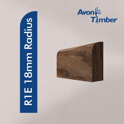 Solid American Black Walnut Pencil Round (18mm Radius) Architrave (Per Metre)