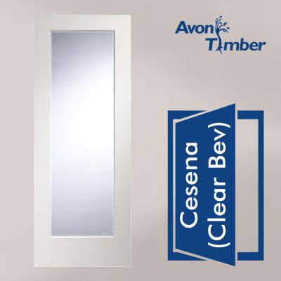 White Pre-Finished Internal Clear Bevel Glazed Door: Type Cesena