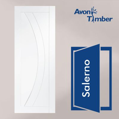 White Primed Internal Fire Door: Type Salerno