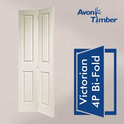 White Moulded Internal Bi Fold Door: Type Victorian 4 Panel