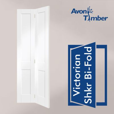 White Primed Internal Bi Fold Door: Type Victorian Shaker
